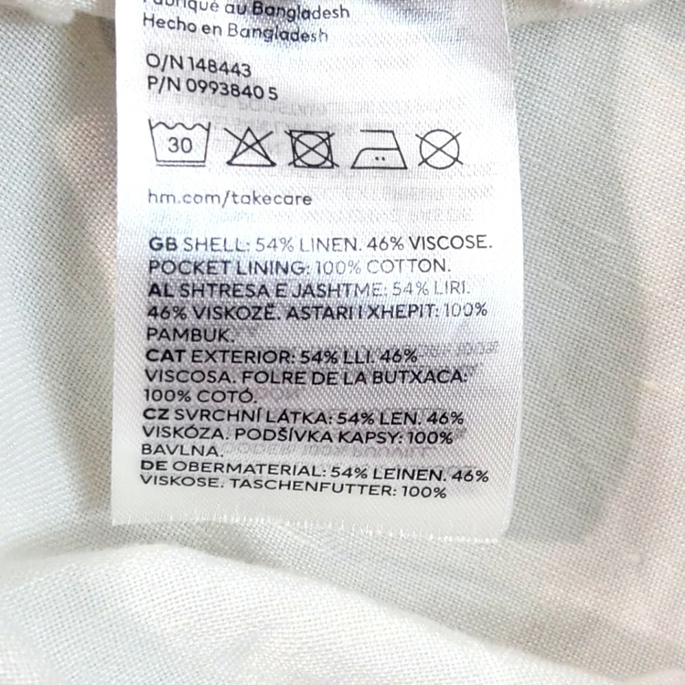 H & M White Linen Blend Shorts